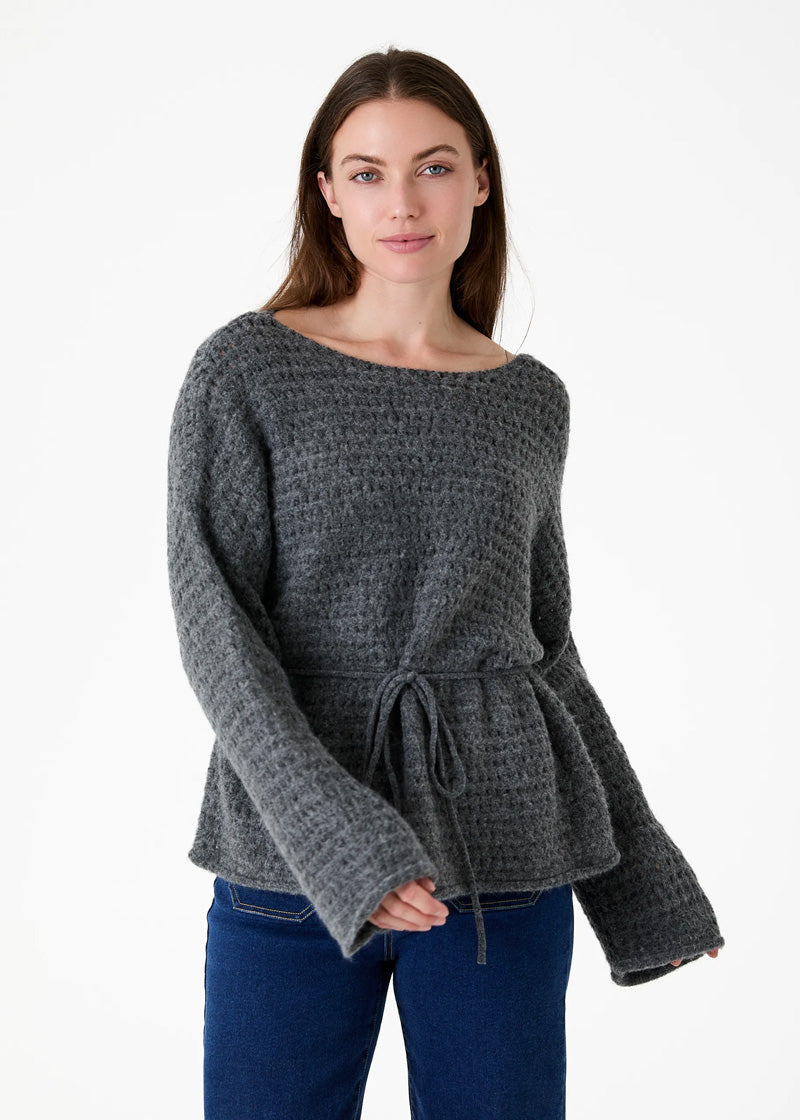 DREAMS Pointelle Sweater Slate Grey