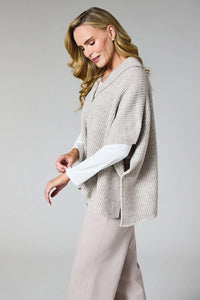 DECK Oversized Chunky Knit Sweater Beige