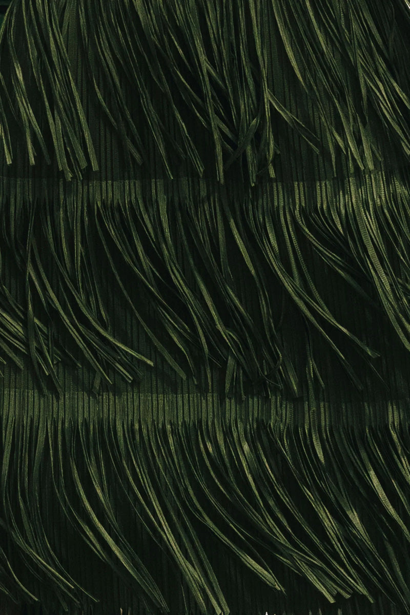TRAFFIC PEOPLE Gracie Fringed Skirt Green