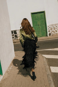 TRAFFIC PEOPLE Gracie Fringed Skirt Black
