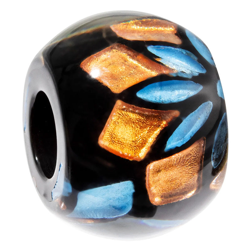 Calitaa Luxury Collection Bead Lotus Flower Blue/Rose Gold Leaf
