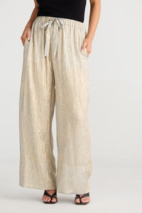 BRAVE & TRUE Astrid Wide Leg Trousers Champagne