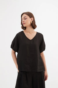 TIRELLI Bishop Sleeve Top Black