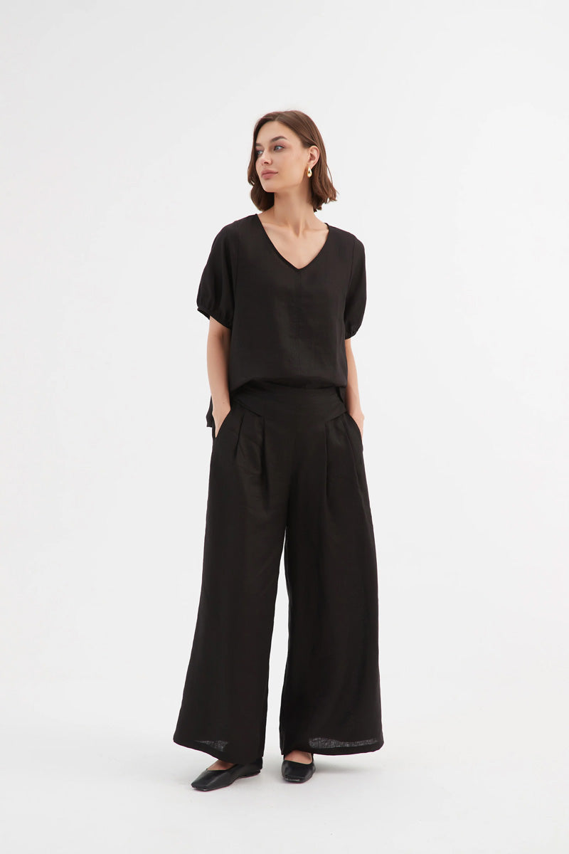 TIRELLI Bishop Sleeve Top Black