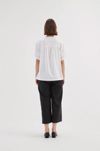 TIRELLI Ruffle Sleeve Top White