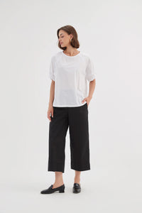 TIRELLI Ruffle Sleeve Top White