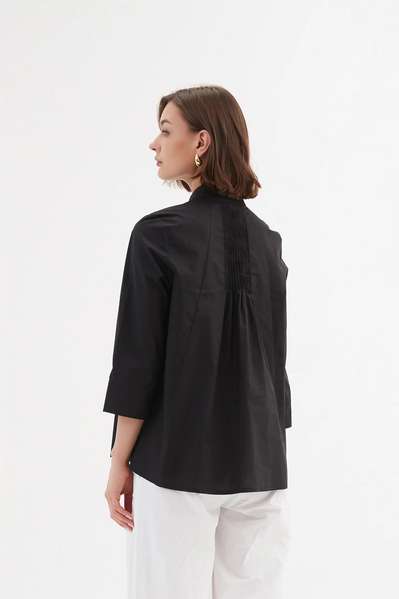 TIRELLI Pin Tuck Shirt Black