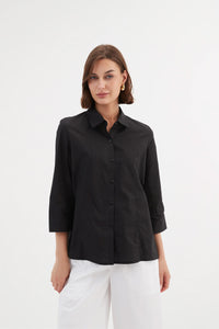 TIRELLI Pin Tuck Shirt Black