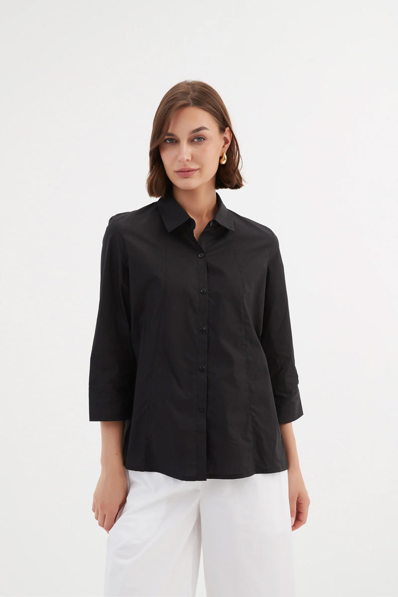 TIRELLI Pin Tuck Shirt Black