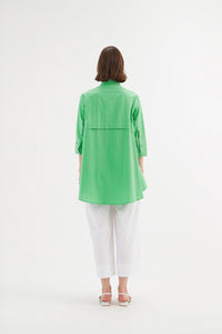 TIRELLI Tiered Front Shirt Soft Green