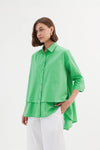 TIRELLI Tiered Front Shirt Soft Green