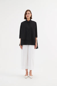 TIRELLI Tiered Front Shirt Black