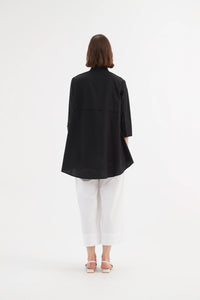 TIRELLI Tiered Front Shirt Black