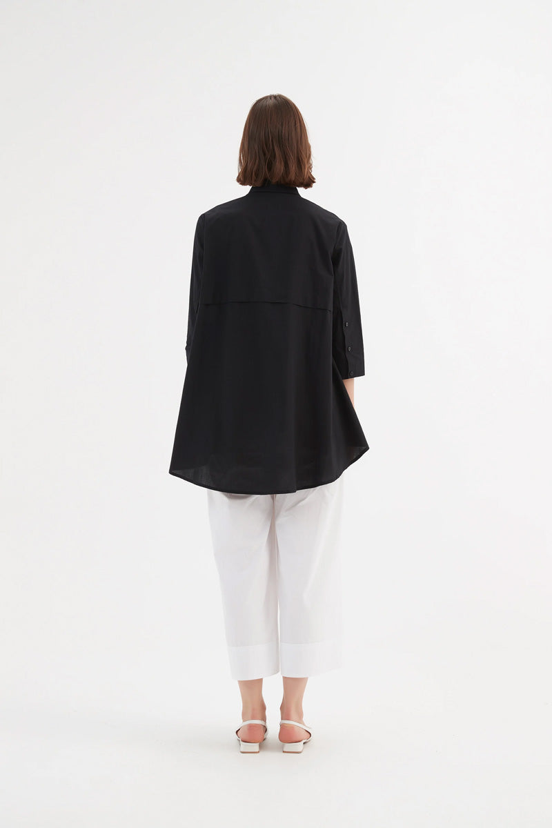 TIRELLI Tiered Front Shirt Black