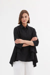 TIRELLI Tiered Front Shirt Black