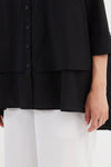 TIRELLI Tiered Front Shirt Black