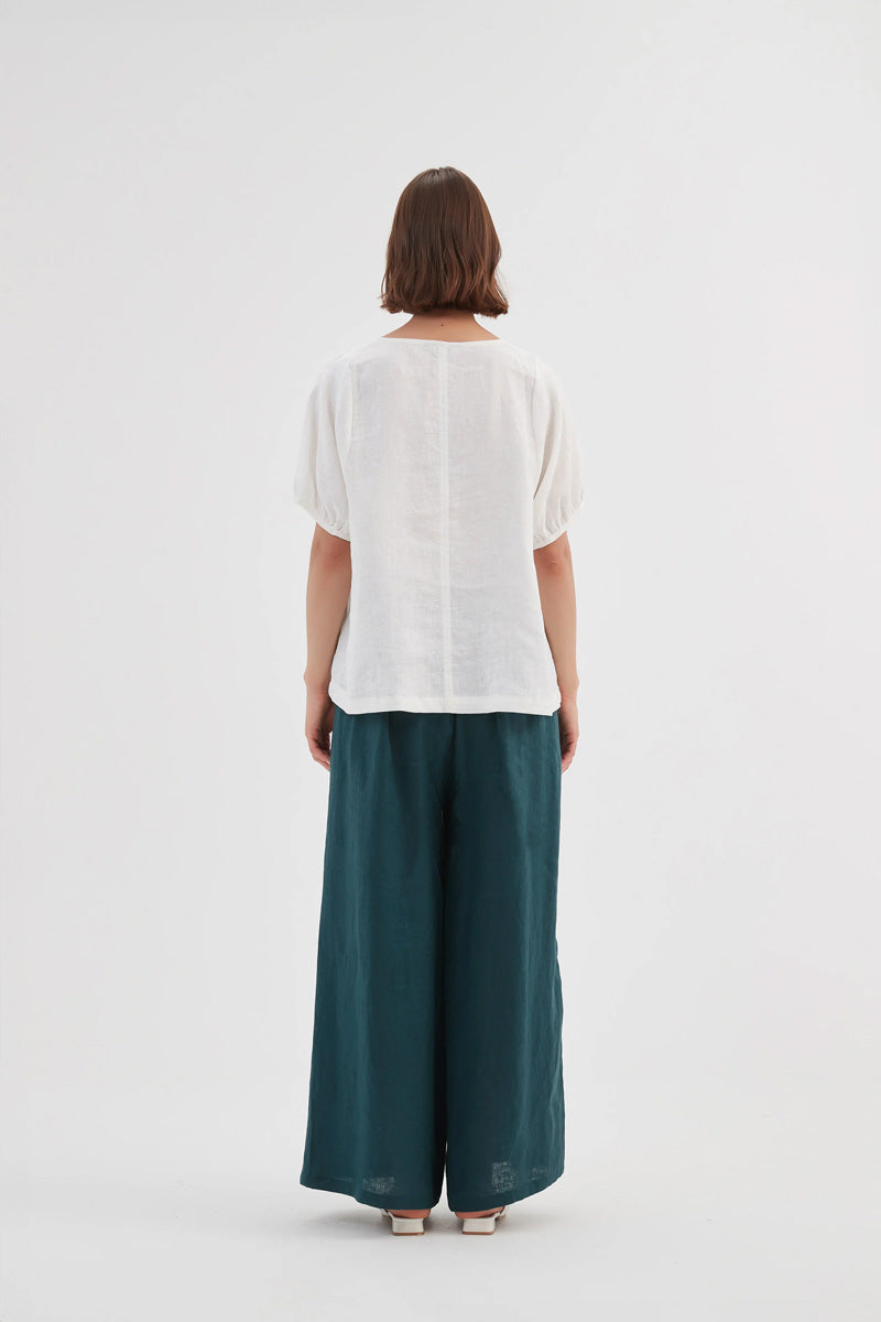 TIRELLI Bishop Sleeve Top White