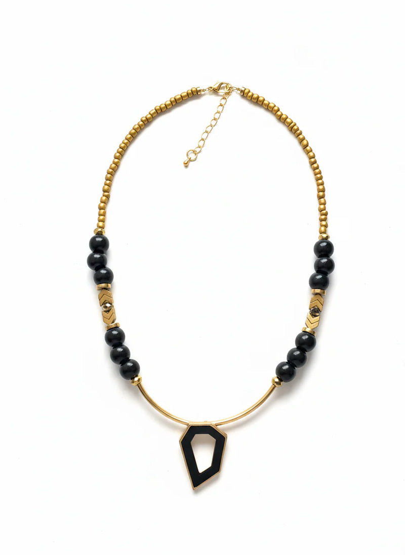 GIST Hematite Necklace Seed Bead Black/Gold