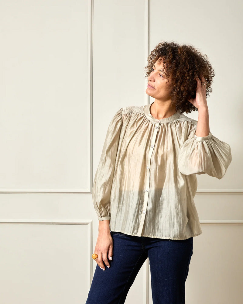 CHALK Dawn Blouse-Taupe