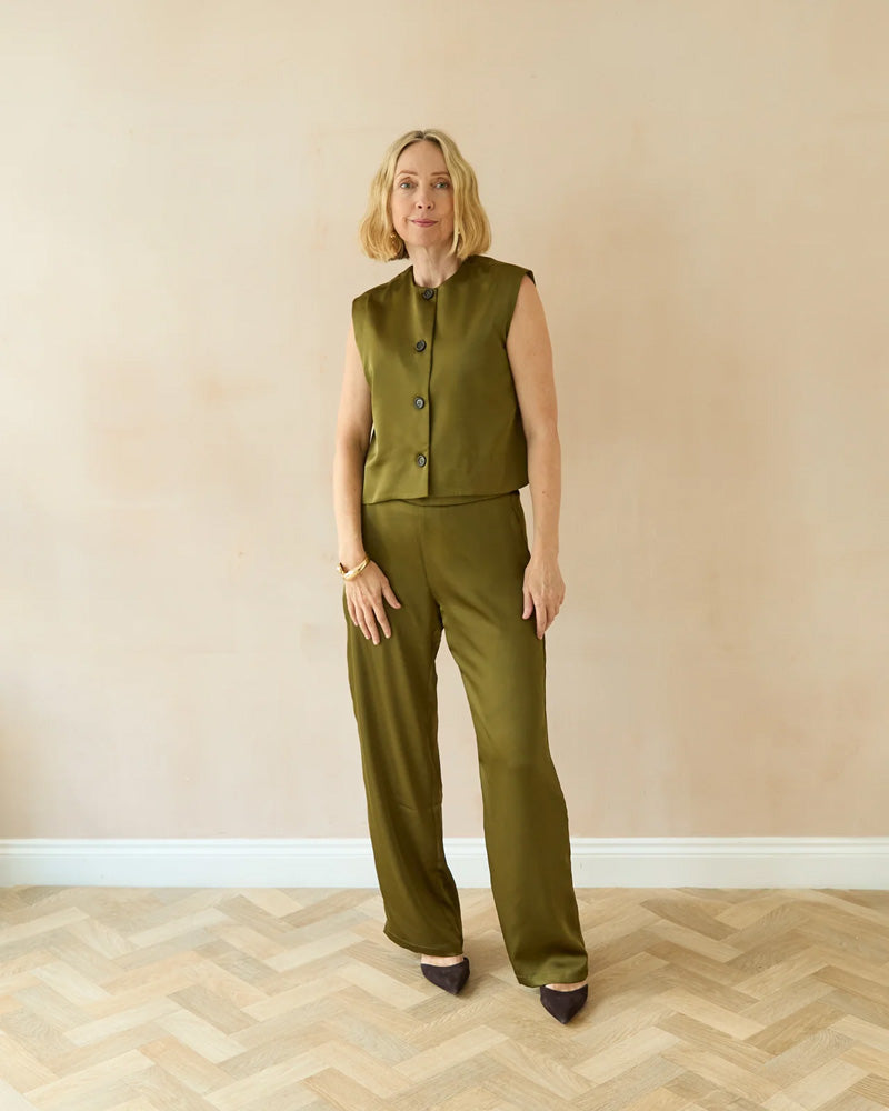 CHALK Sally Waistcoat Avocado SMALL