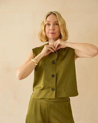 CHALK Sally Waistcoat Avocado SMALL