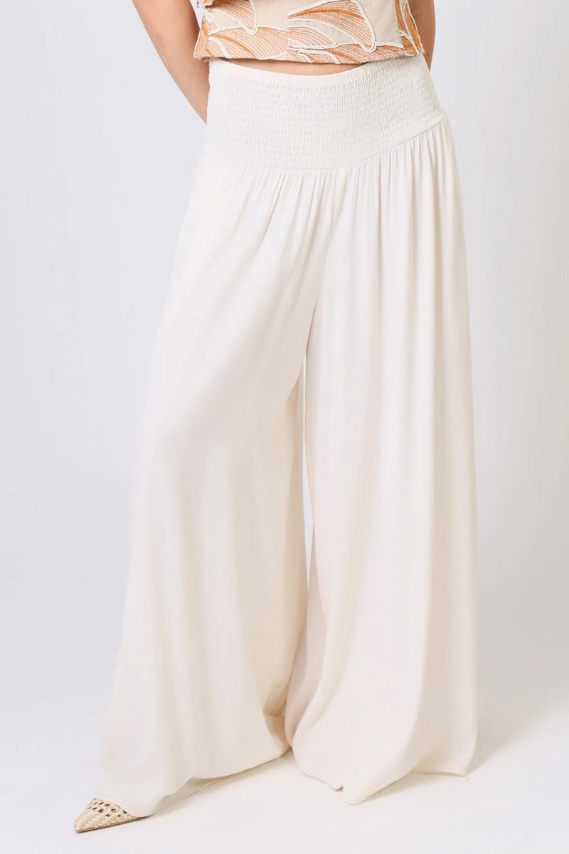 TRAFFIC PEOPLE Aurora Wide Leg Trousers Cream