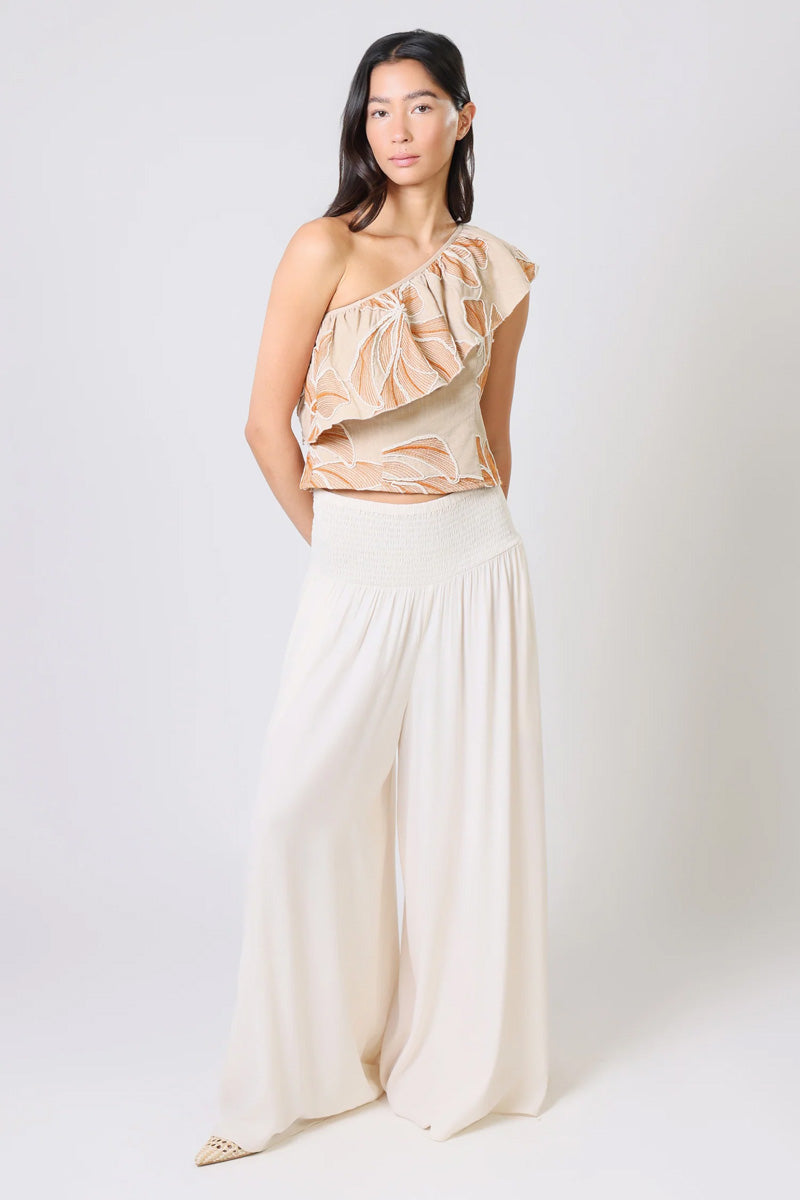 TRAFFIC PEOPLE Aurora Wide Leg Trousers Cream