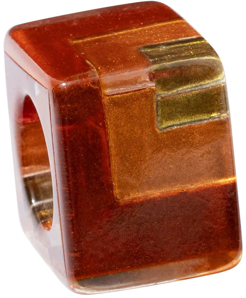 Calitaa Luxury Collection Cube Bead 3D Squares Rust Shimmer