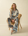 Horse Print Loose Trousers Blue
