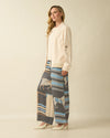 Horse Print Loose Trousers Blue