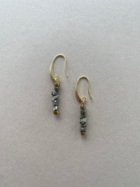 GIST Hematite & Gemstone Nugget Drop Earrings Grey