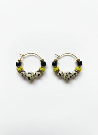 GIST Dalmatian/Jasper/Lime Gold Plated Hoops