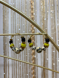 GIST Dalmatian/Jasper/Lime Gold Plated Hoops