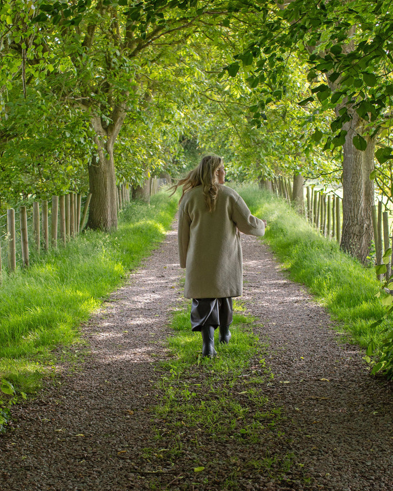 CHALK Maggie Faux Sheepskin Coat-Cream