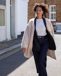 CHALK Maggie Faux Sheepskin Coat-Cream