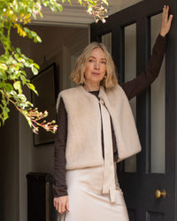 CHALK Felicity Faux Fur Gilet Bone White