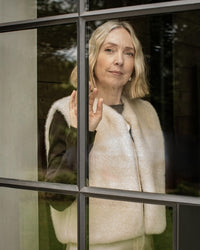 CHALK Felicity Faux Fur Gilet Bone White