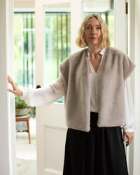 CHALK Claire Faux Fur Gilet Glacier