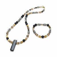 GIST Smoky Quartz & Lava Necklace