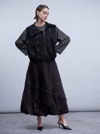 HAAKO Zip Detail Puffball Skirt Black