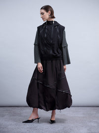 HAAKO Zip Detail Puffball Skirt Black