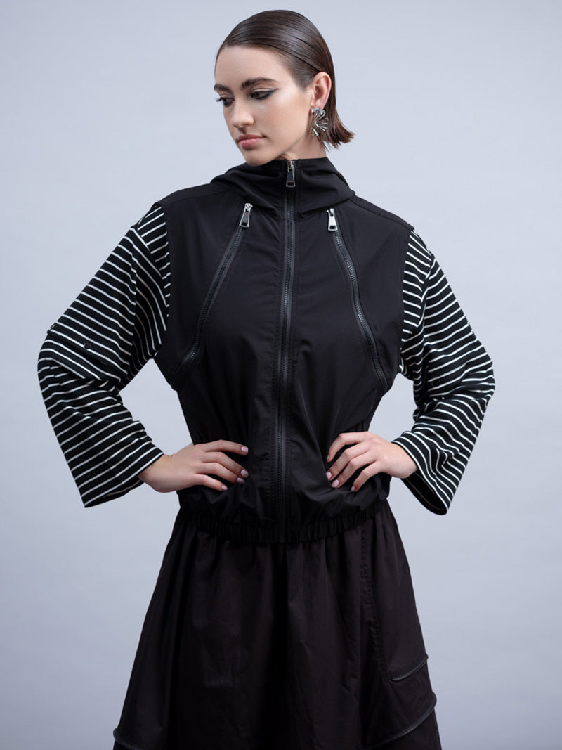 HAAKO Zip Detail Gilet Black