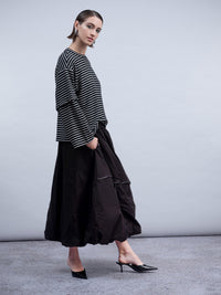 HAAKO Zip Detail Puffball Skirt Black