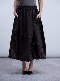 HAAKO Zip Detail Puffball Skirt Black
