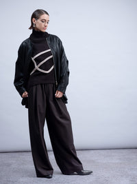 HAAKO Faux Leather Coat Black