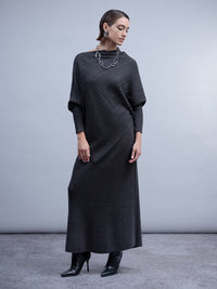 HAAKO Ribbed Knit Sweater-Charcoal