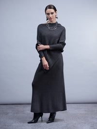 HAAKO Ribbed Knit Sweater-Charcoal