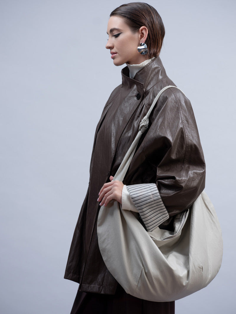 HAAKO Faux Leather Coat Cocoa