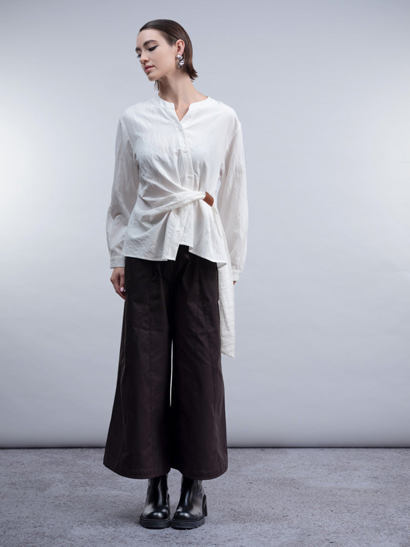 HAAKO Tie Side Blouse White