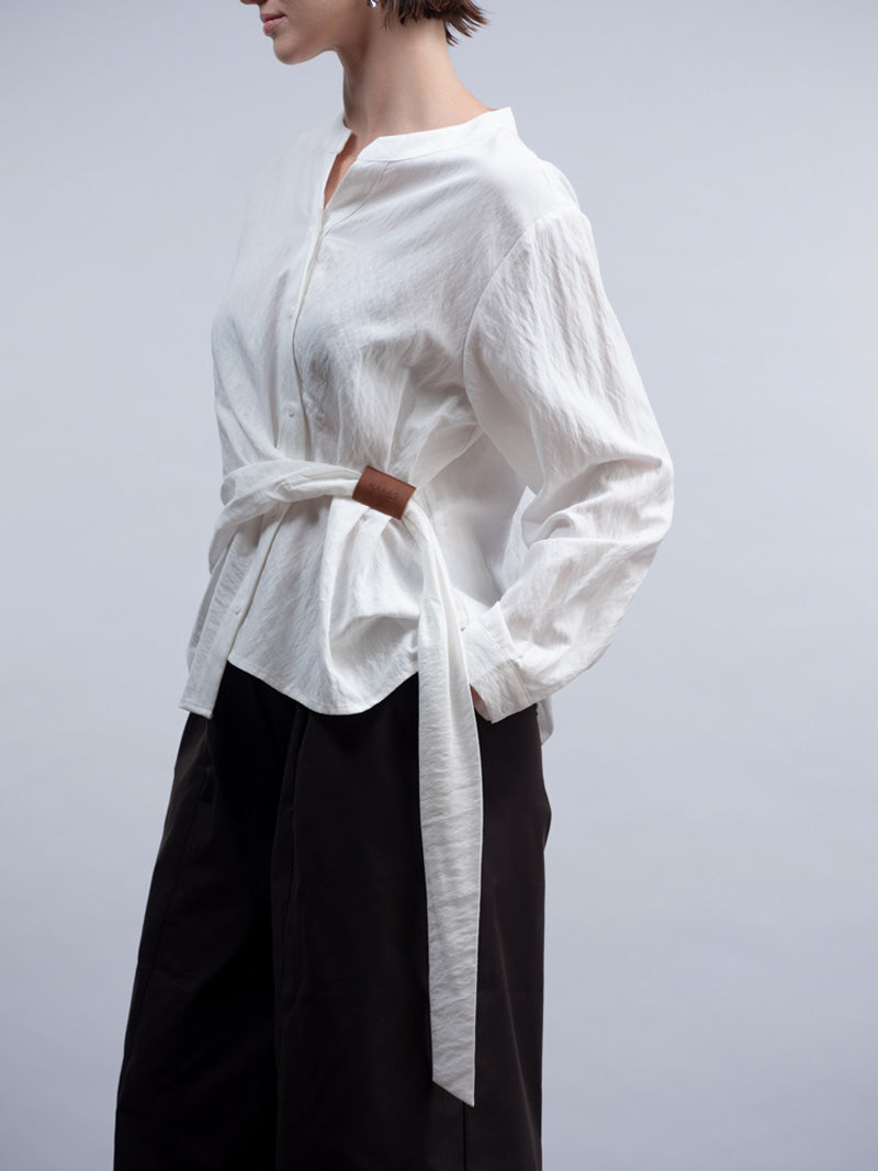 HAAKO Tie Side Blouse White